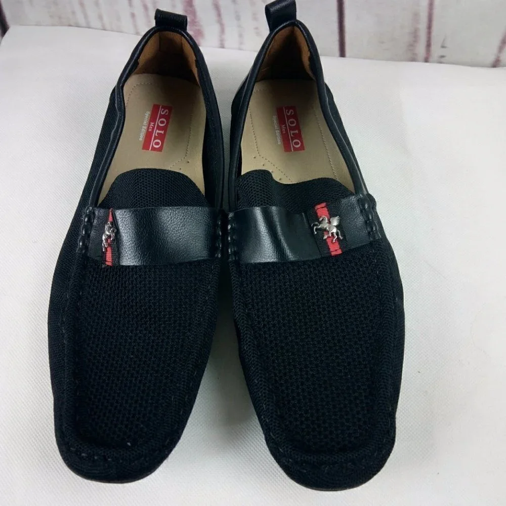 Solo Special Edition Men's Black Faux Leather Slip-On Loafer Shoes